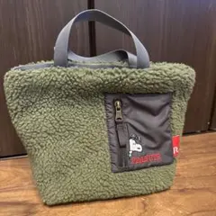 ROOTOTE✖️SNOOPY コラボ　ボアトートバック　カーキ