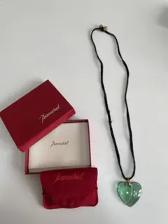 Baccarat ハート型クリスタルペンダントネックレス