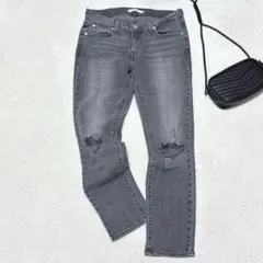 N05 Levi’s BOYFRIEND デニム 26 ダメージ加工 ストレッチ