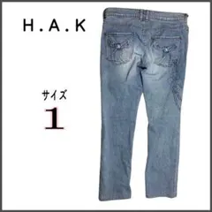 H.A.K リボンモチーフポケット ボーイフレンドデニム サイズ1のサムネイル