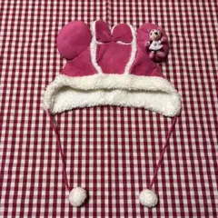 スエード　ミニー　ファンキャップ　ピンク　もこもこ　ディズニーリゾート　ポンポン