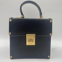 【✨美品】 ヴェルサーチ バニティ サンバースト グレカ トップハンドル 黒 VERSACE ヴェルサーチ サンバースト 2WAY バニティハンドバッグ