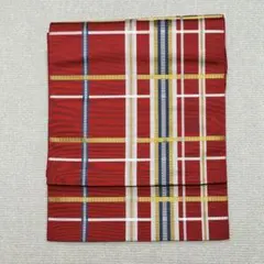 【A-1】かわいい格子柄 軽めの 名古屋帯