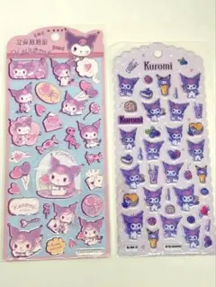 新品 サンリオ クロミ Kuromi ぷっくりシール フェルトシール セット