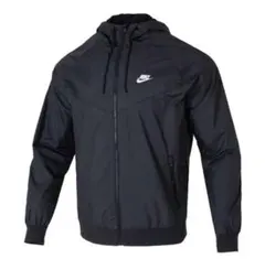 Nike ブラック ナイロンジャケット フード付き