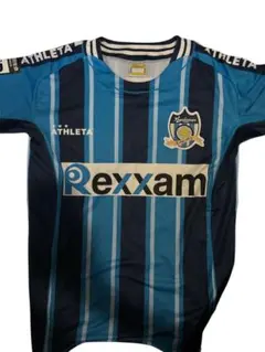 ATHLETA サッカーシャツ 青黒 ストライプカマタマーレ讃岐