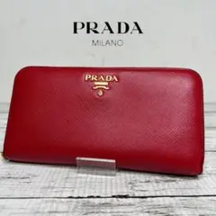 PRADA プラダ サフィアーノ リボン ラウンドファスナー 長財布 美品