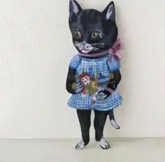 新品　ナタリーレテ　ダイカット クロック　ブラックキャット　猫　ねこ　ネコ
