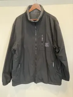 リバーシブルフリースジャケット グレー ジップアップ