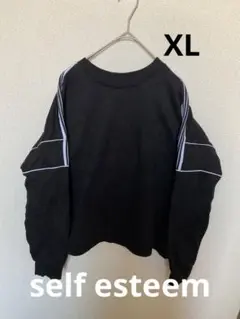 self esteem ブラック ストライプ トレーナー 【XL】 パーカー 黒