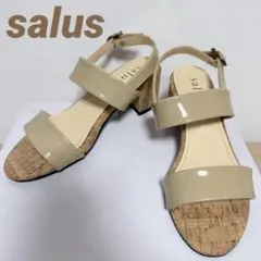 最終値下げ⭐︎salus⭐︎シンプルデザインヒールサンダル⭐︎ベージュ⭐︎ストラップ⭐︎Mのサムネイル