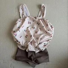 西松屋　チェリー柄ピンク水着　サイズ90