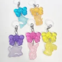 ポケモン　うるつやリボンマスコット ガチャ　全５種コンプセット めじるし