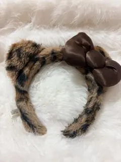 USJ キティーちゃん ヒョウ柄カチューシャ（リボン付き）