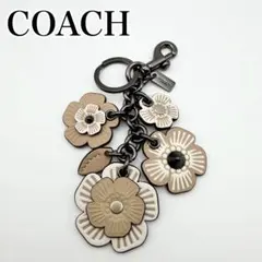未使用級 COACH ティーローズミックス バッグチャーム キーホルダー