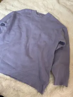 GUラベンダー クルーネック 長袖ニットM