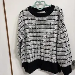 terawear emu チェック柄 ニット セーター