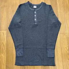 ヘンリーネック長袖カットソー ワッフル生地