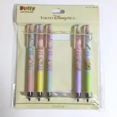 ダッフィー&フレンズ ウェアスマイルズグロウ ボールペン5本　TDS