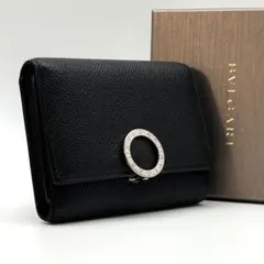 希少✨ブルガリ サークルロゴ リザード 三つ折り財布 ゴールド金具