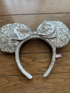 ミニー　カチューシャ　スパンコール　シルバー