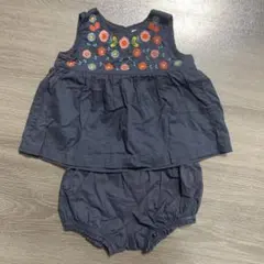 ダークネイビー 刺繍付きベビー服セット