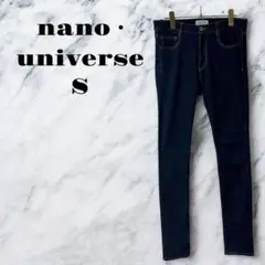 【良品】ナノユニバース スキニーデニム ダークブルー レディース パンツ【S】