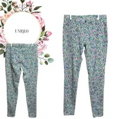 【ユニクロ】UNIQLO♡カジュアルパンツ【L】オフィス通勤♡ 美ライン花柄総柄