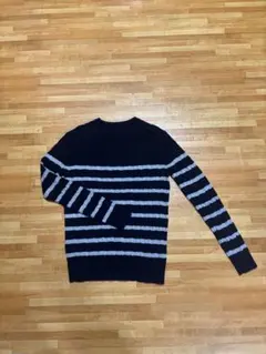 ユニクロ　セーター　カシミヤ混　ボーダー　濃紺