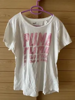 PUMA ホワイト ロゴプリント Tシャツ