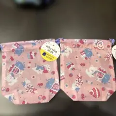 【新品】猫とスイーツ 巾着袋　コップ袋