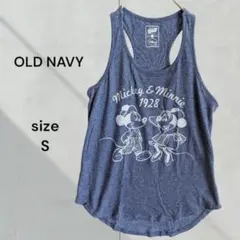 OLD NAVY ミッキー＆ミニー タンクトップ S ネイビー ラウンドカットのサムネイル