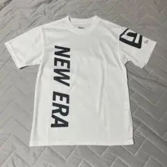 美品 NEW ERA ホワイト Tシャツ S ニューエラ 速乾シャツ 白黒