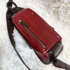 未使用 豊岡鞄 ボディバッグ レッド ブラウン - メルカリ