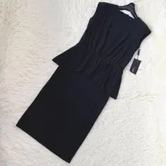 タグ付✨未使用品 ソブ ベアジョーゼットセットアップ 黒 ペプラム FREE