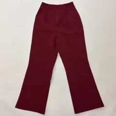 Tip Top バーガンディ センタープレスフレアパンツ ウエストゴム