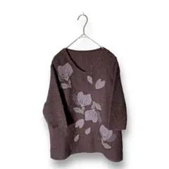 【バンベール】花柄シャツ　フラワー柄　昭和レトロ　VINVERT ビンテージのサムネイル