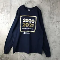 B1387古着　ロンT 紺　90s Y2K