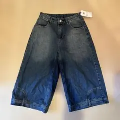 新品未使用　デニムハーフパンツ　ワイドレッグ　shein 半ズボン　タグ付き