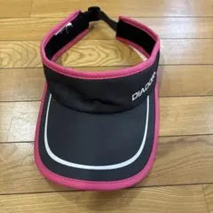 DIADORA テニス用サンバイザー ブラック×ピンクのサムネイル