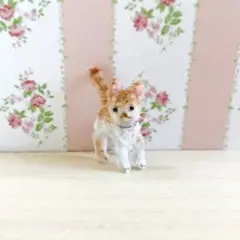 茶トラの子猫のミニチュアモールアート⭐︎ ミニチュア　ネコ　ねこ　猫　極小