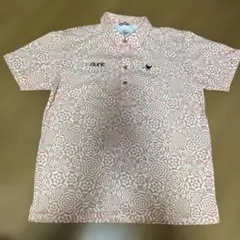 CLUNK ポロシャツ M 幾何学模様 オレンジ系 ゴルフ