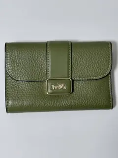 COACH コーチ　三つ折り財布　グリーン