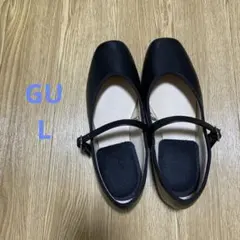 GU パンプス　ストラップ付き フラットシューズ ブラック　Lサイズのサムネイル