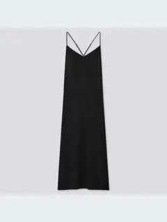 【ユニクロ】❣️キャミソールワンピース❣️上品 セミフレア Aライン 無地 黒 M