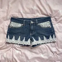 当時物LIZLISA りぼんレース刺繍デニム 姫ギャル森ガールy2k平成グランジ