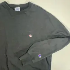 チャンピオン スウェット XL 黒 刺繍ロゴ クルーネック C3-Y035