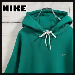 1【希少XL】ナイキ☆胸元ワンポイント 刺繍ロゴ スウッシュ パーカー☆413
