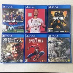 PS4ソフト6本セット（スパイダーマン・CoD・MHWほか）