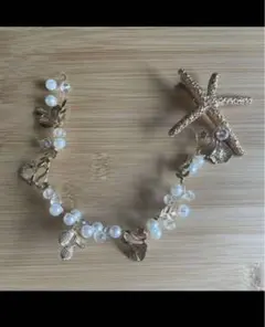 ヘッドパーツ　ヘッドドレス パール　ヒトデ　海